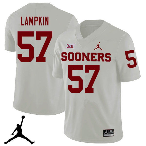 Jordan Brand Men #57 DuVonta Lampkin Oklahoma Sooners 2018 College Football Jerseys Sale-White